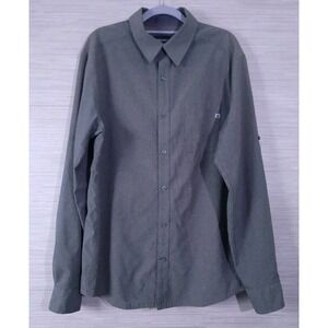 Marmot Button Down Shirt Mens Large Gray Long Sleeve Outdoor Hiking Performance